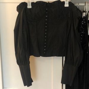 PLT corset off shoulder long sleeve top size us10